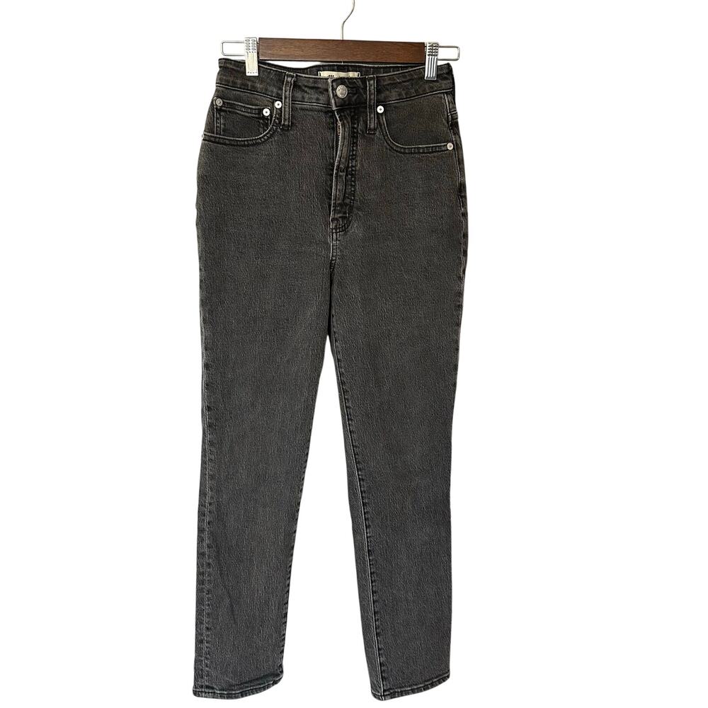 Madewell The Curvy Perfect Vintage Jean Size 25 Washed Black Denim Straight Leg